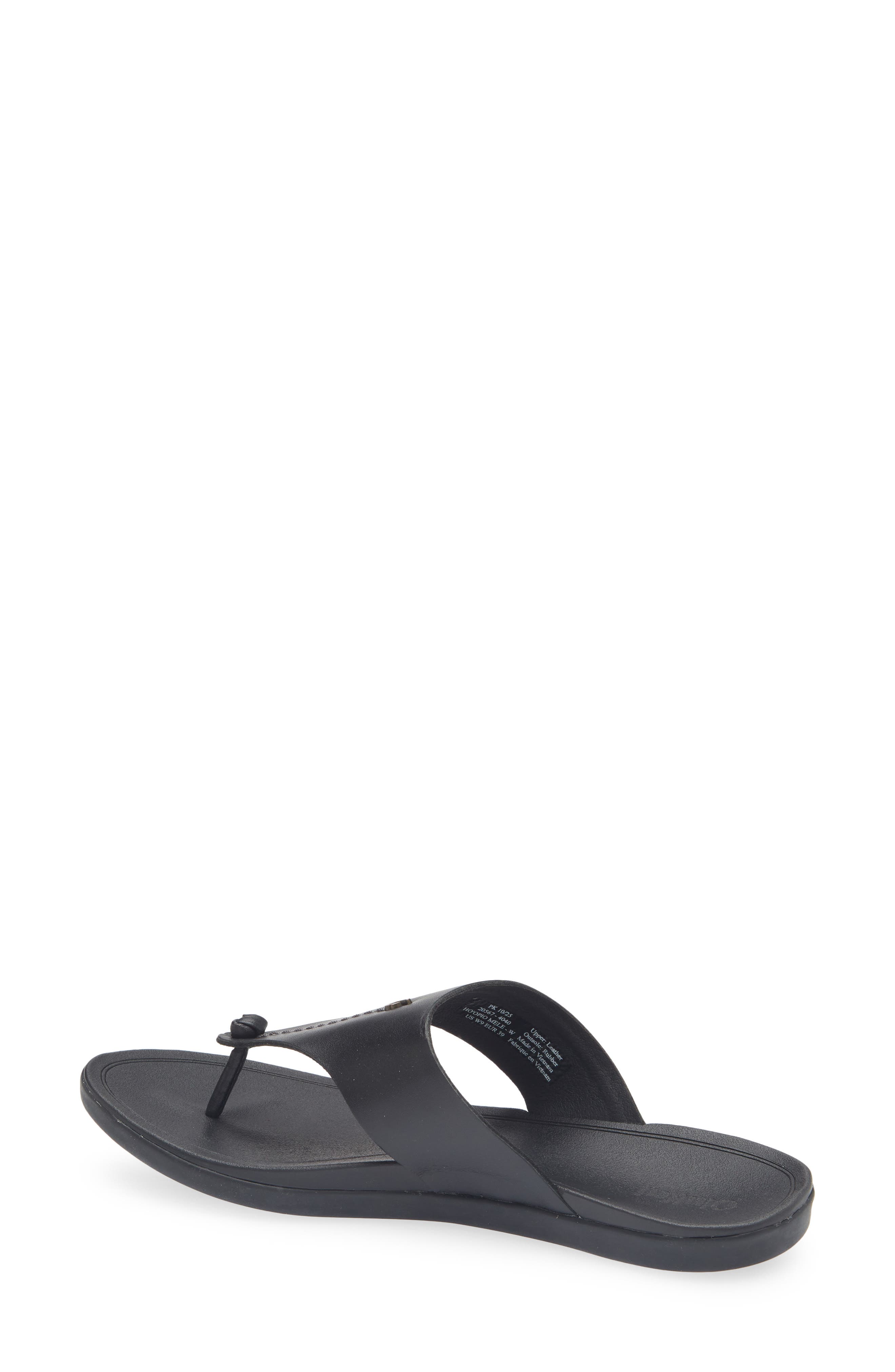 OluKai Ho'opio Mele Flip Flop, Alternate, color, Black / Black