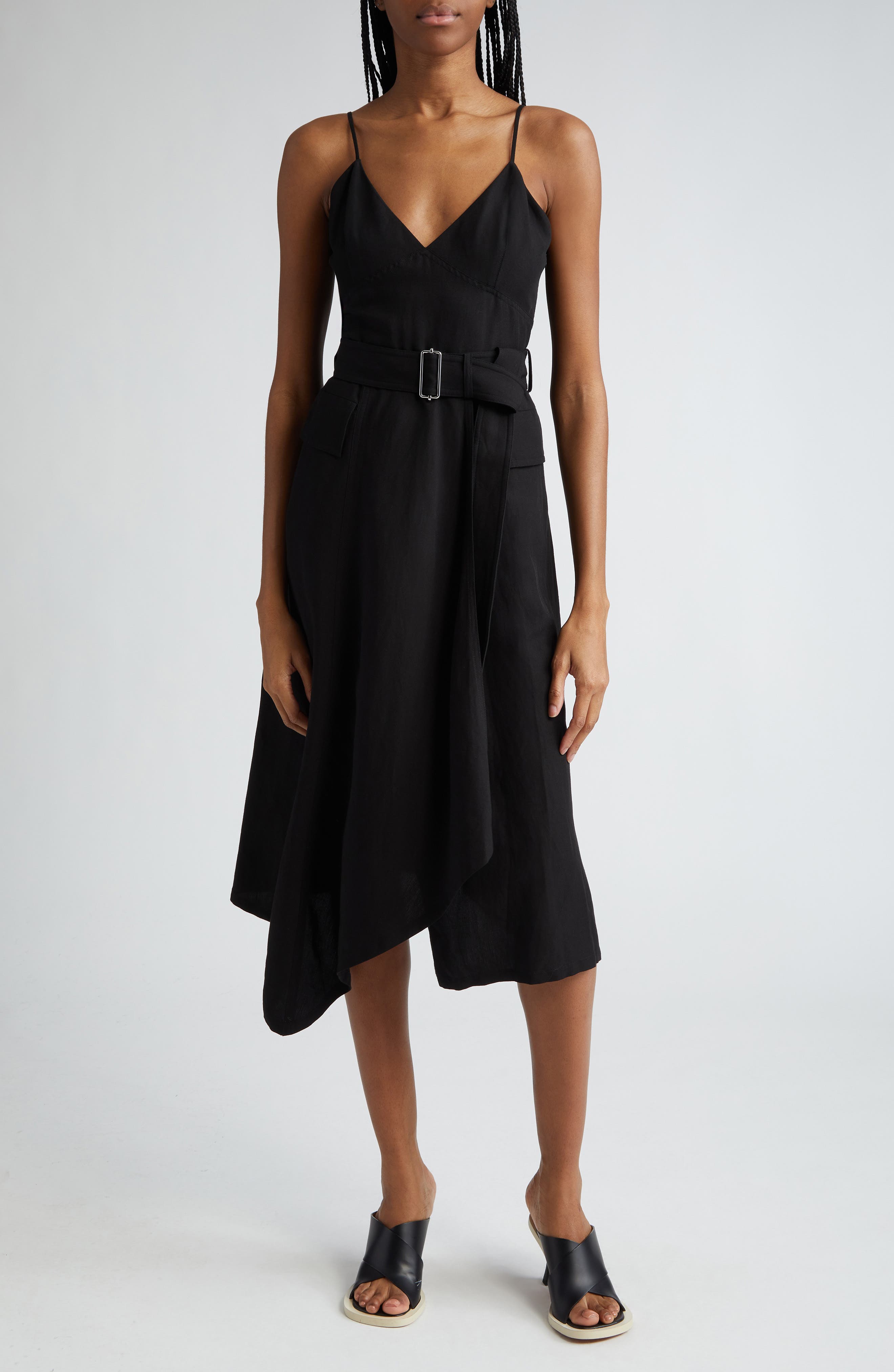A.L.C. Jacquelyn Belted Asymmetric Dress