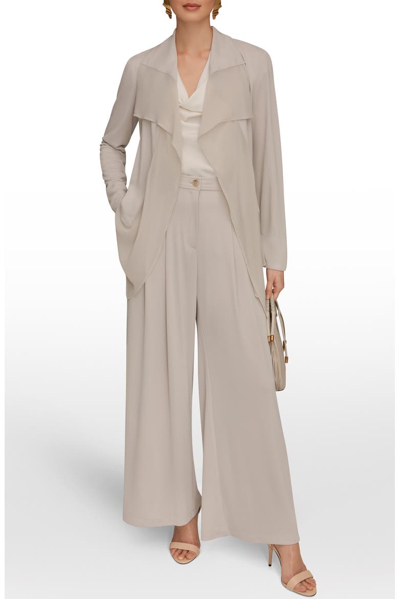 Mixed Media Open Front Jacket, Alternate, color, TUSCAN GREY