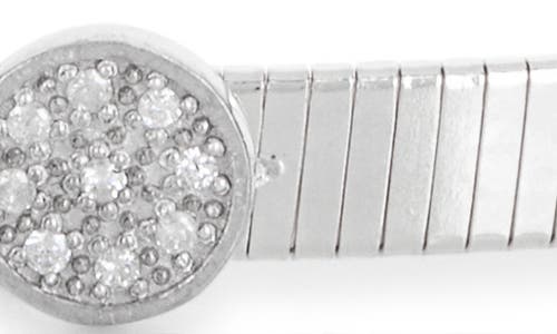 Meshmerise Diamond Circle Ribbed Chain Bracelet In White Gold