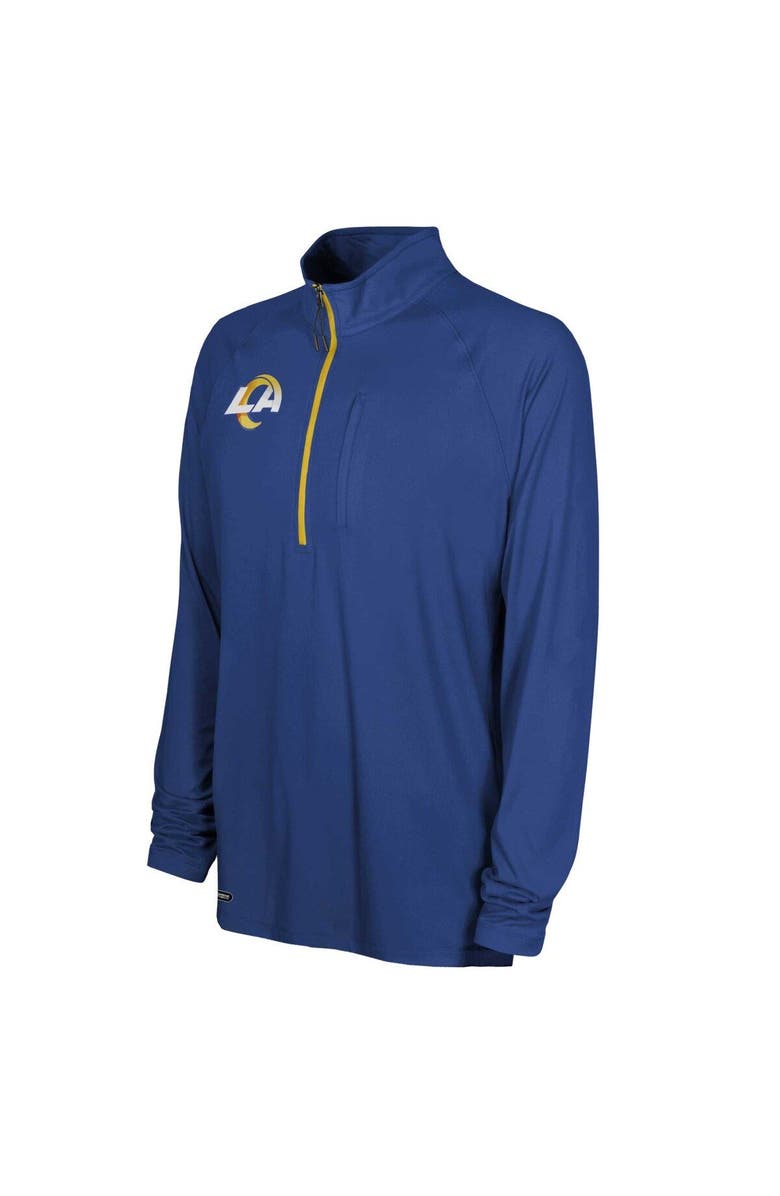 Outerstuff Men's Royal Los Angeles Rams Combine Authentic Raglan Quarter-Zip Top, Alternate, color, Royal