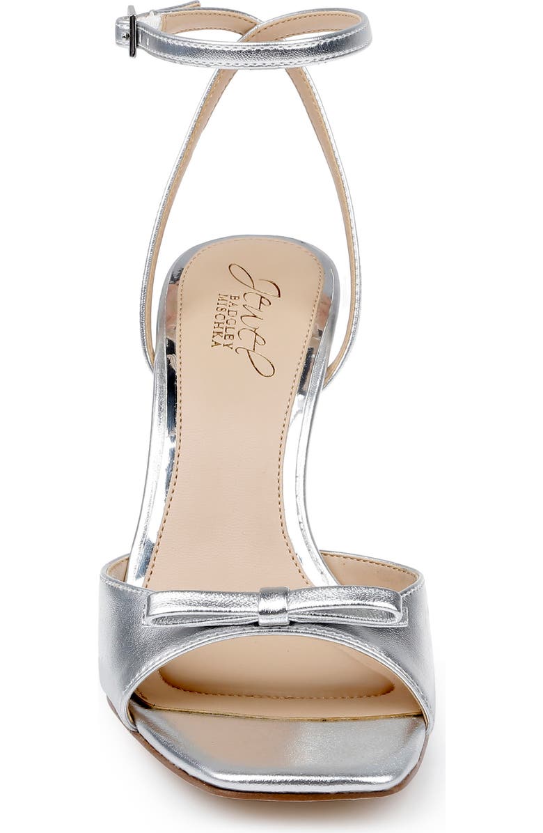 Jewel Badgley Mischka Elisha Ankle Strap Sandal, Alternate, color, Silver Metallic
