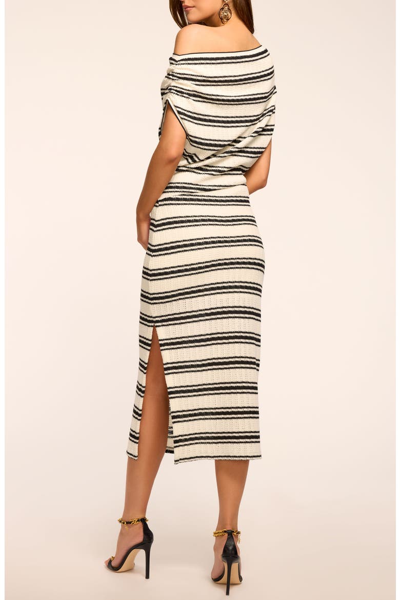 Chet Stripe One-Shoulder Knit Dress, Alternate, color, BLACK STRIPE