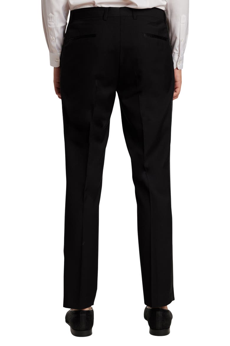 Sloane Slim Fit Tuxedo Pants, Alternate, color, BLACK STRETCH