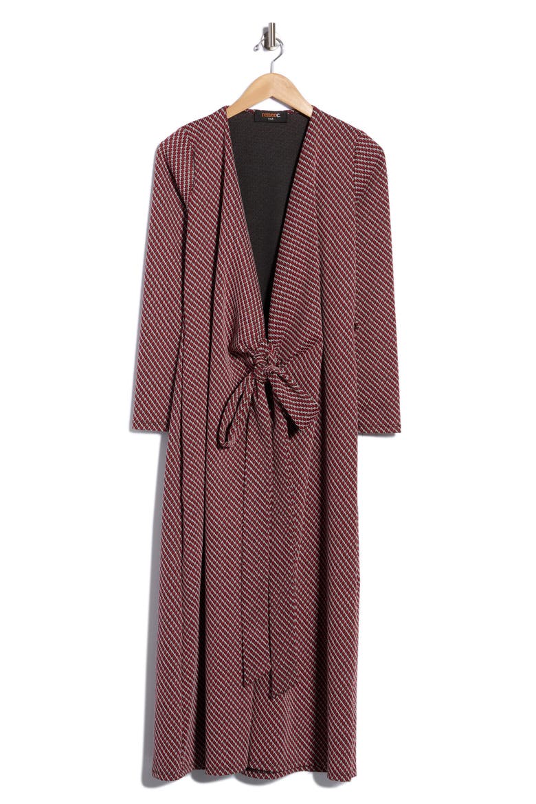 Long Sleeve Knit Wrap Dress, Alternate, color, RED
