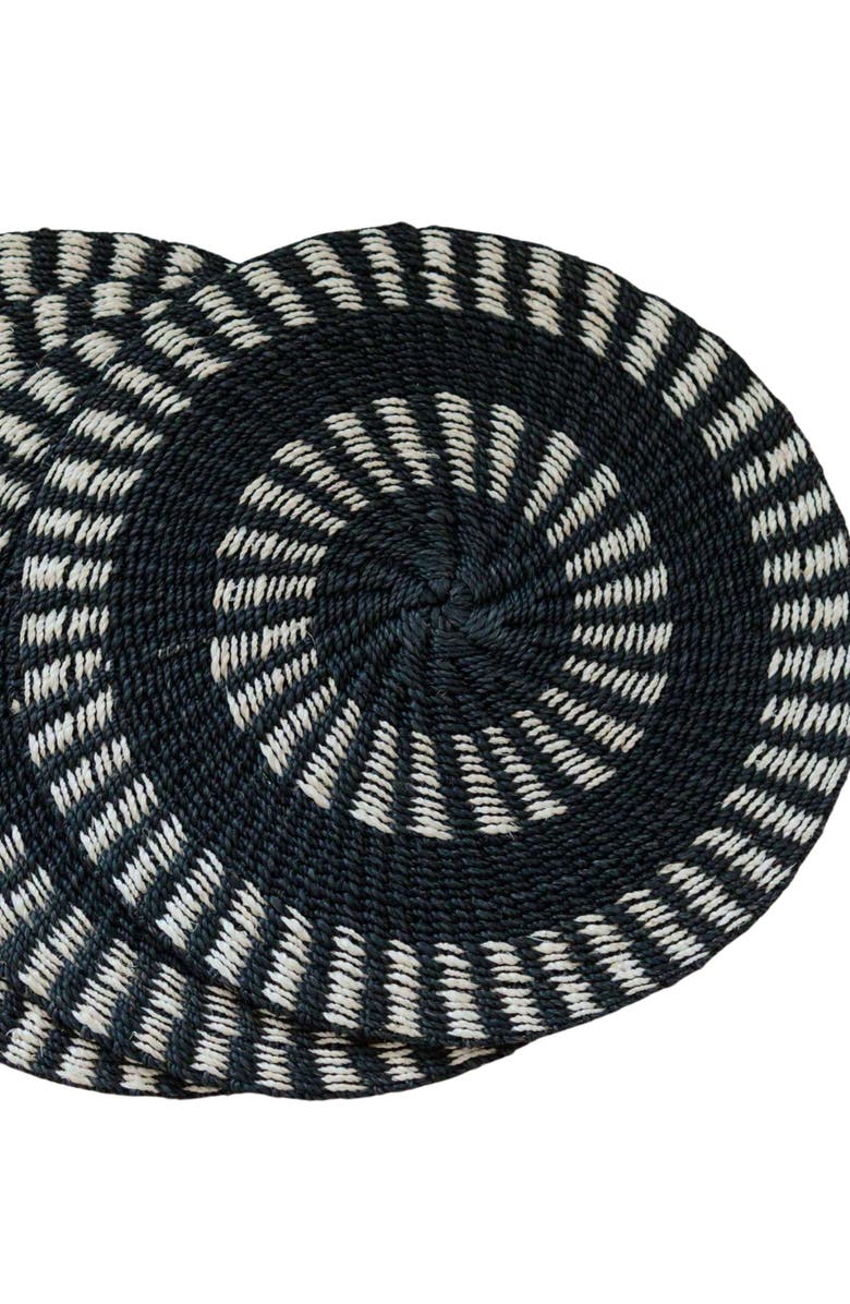 LIKHA Abaca Round Placemats, Set of 2, Alternate, color, Two-Tone