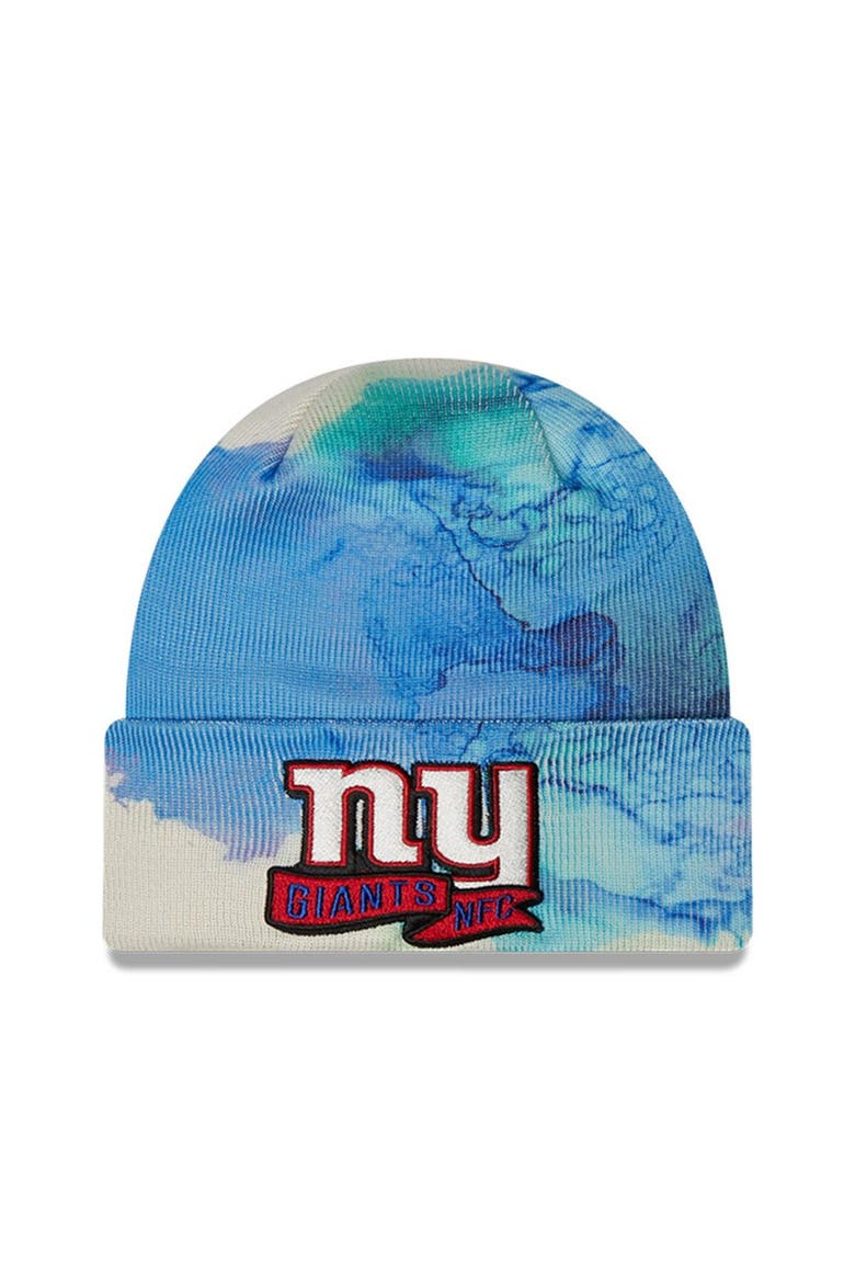 Men's New Era  Royal New York Giants 2022 Sideline Ink Dye Cuffed Knit Hat, Main, color, Royal