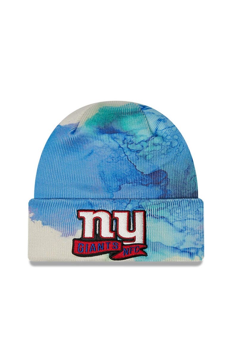 New Era Men's New Era Royal New York Giants 2022 Sideline Ink Dye Cuffed Knit Hat, Main, color, Royal