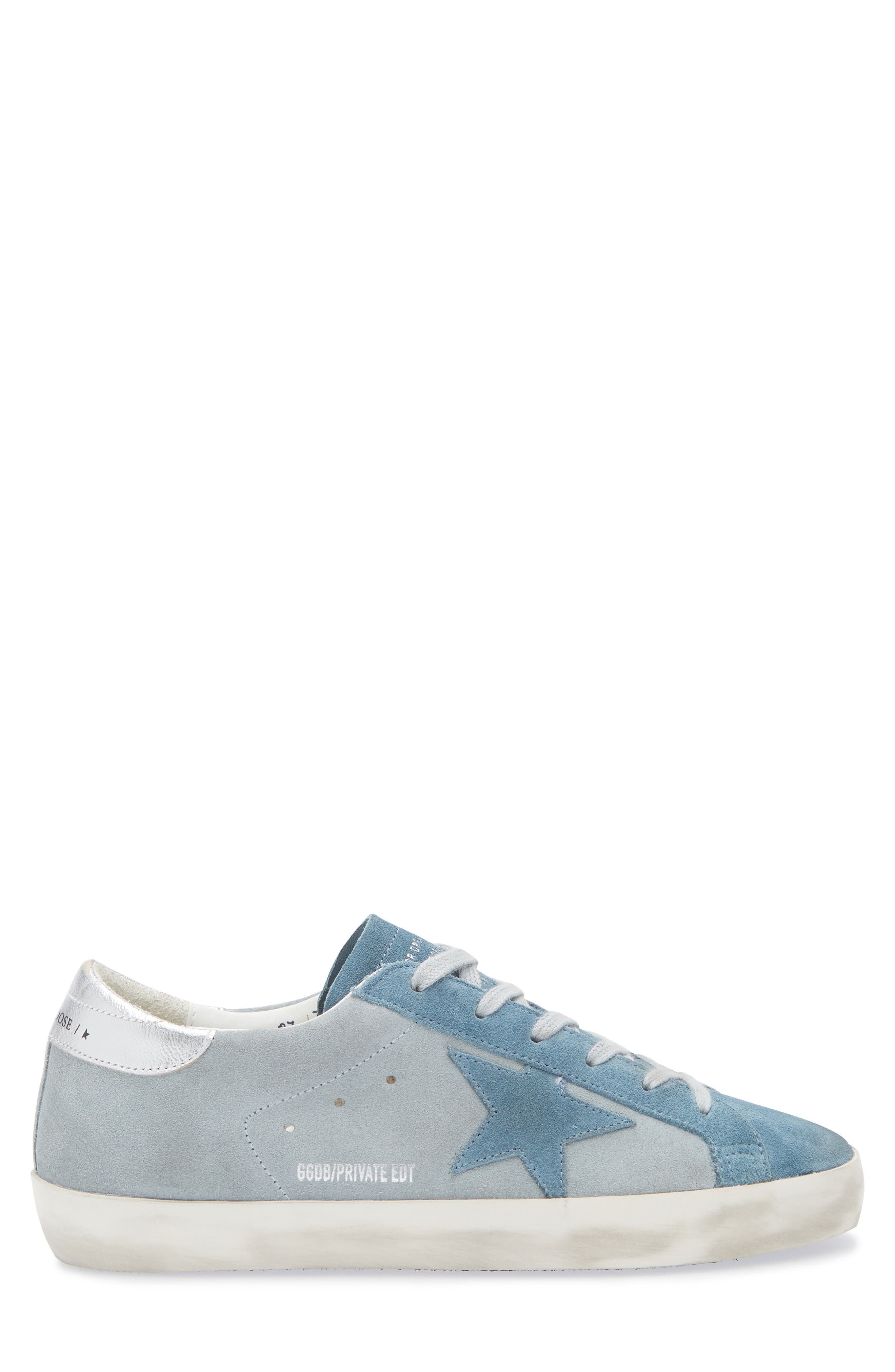 Golden Goose Super-Star Low Top Sneaker, Alternate, color, Grey/ Blue/ Silver