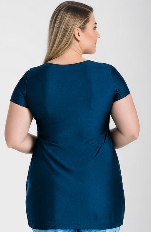 Calypsa Plus Size Anna Swim Tunic In Blue