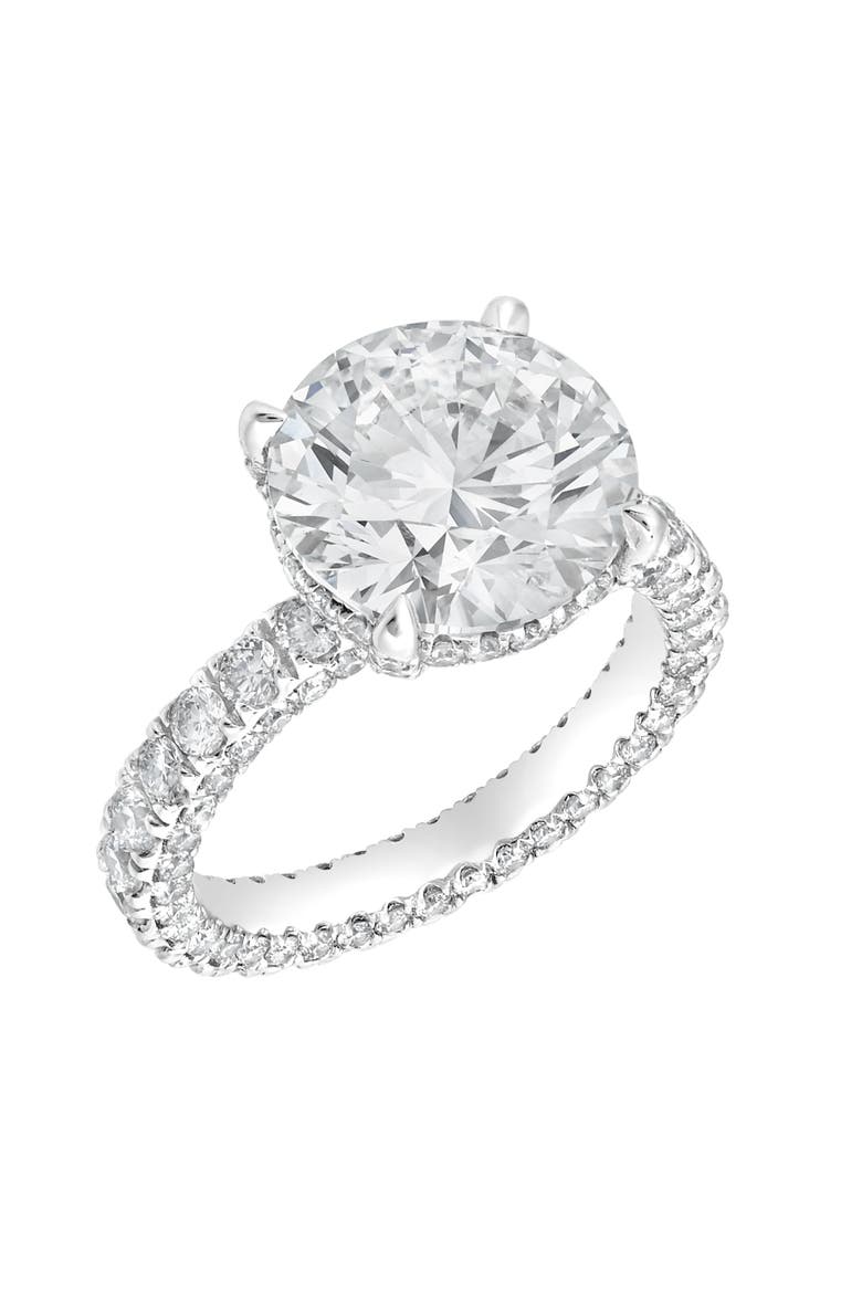 Laryssa 14K Gold Round Lab Grown Diamond Hidden Halo Engagement Ring - 7 Cts, Alternate, color, 14K White Gold