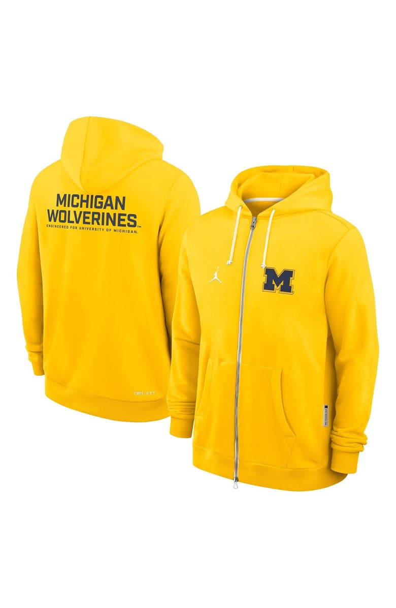 Jordan Brand Men's Jordan Brand Maize Michigan Wolverines 2025 Sideline Performance Full-Zip Hoodie, Alternate, color, Maize