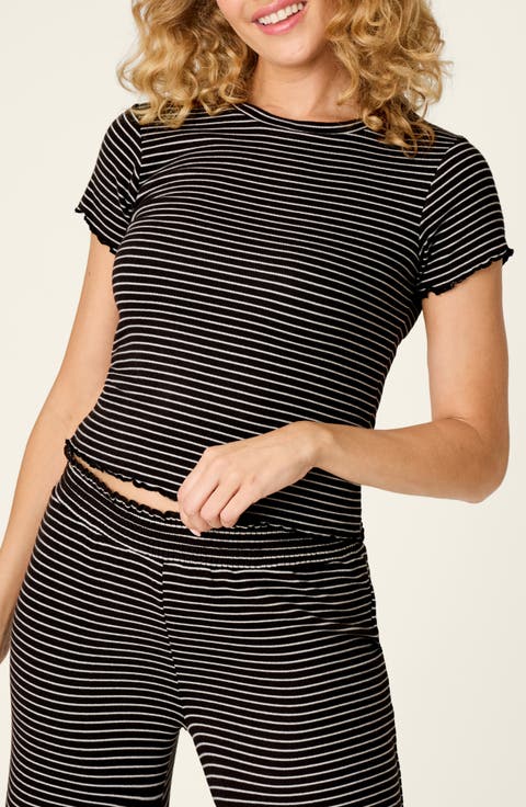 Pretty Stripes Short Sleeve Sleep Top