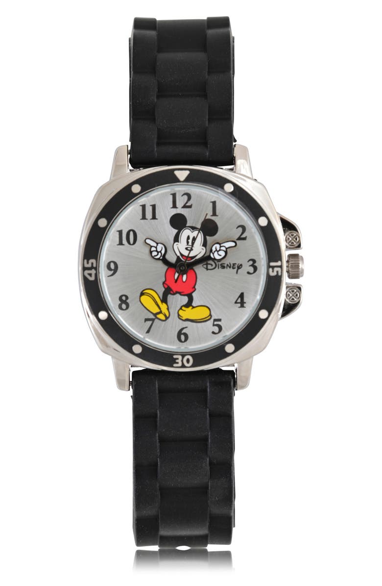 Accutime Mickey Mouse Analog Rubber Strap Watch, Main, color, 