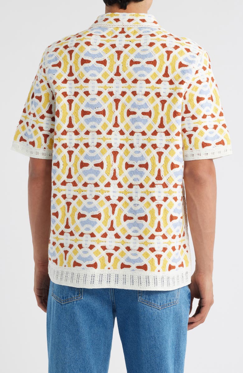 Wax London Dorset Short Sleeve Button-Up Shirt, Alternate, color, Ecru / Multi