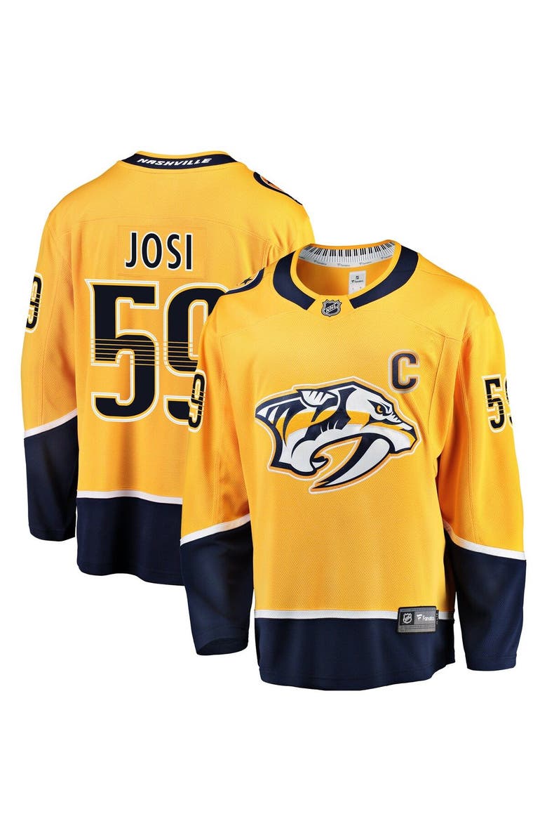 FANATICS Men's Fanatics Branded Roman Josi Gold Nashville Predators Breakaway Player Jersey, Main, color, 