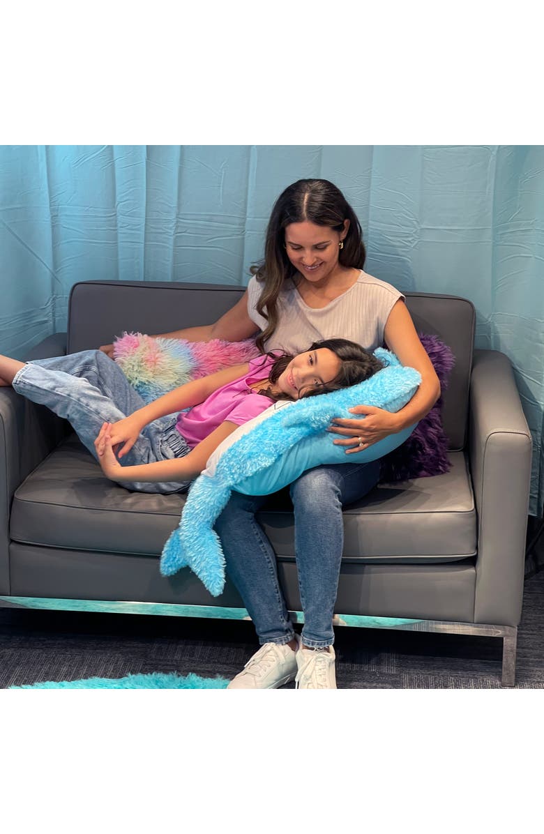 Shamzees Shark Plush Pillow Cover, Alternate, color, Multicolored