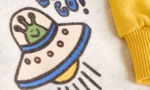 Next Kids' Colorblock Ufo Graphic Sweatshirt In Grey