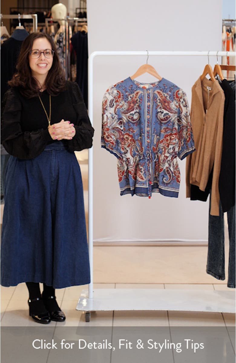 Paisley Print Cotton Blend Top, sales video thumbnail