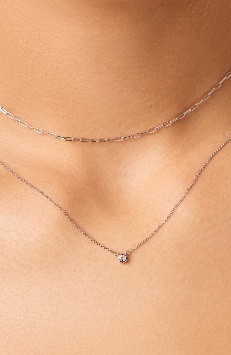 Ana Luisa White Gold Chain - White Gold Diamond Layered Necklace, Alternate, color, White Gold