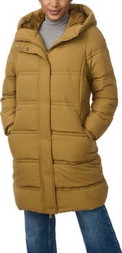 Bernardo Minimalist Double Needle Stitched Puffer Coat