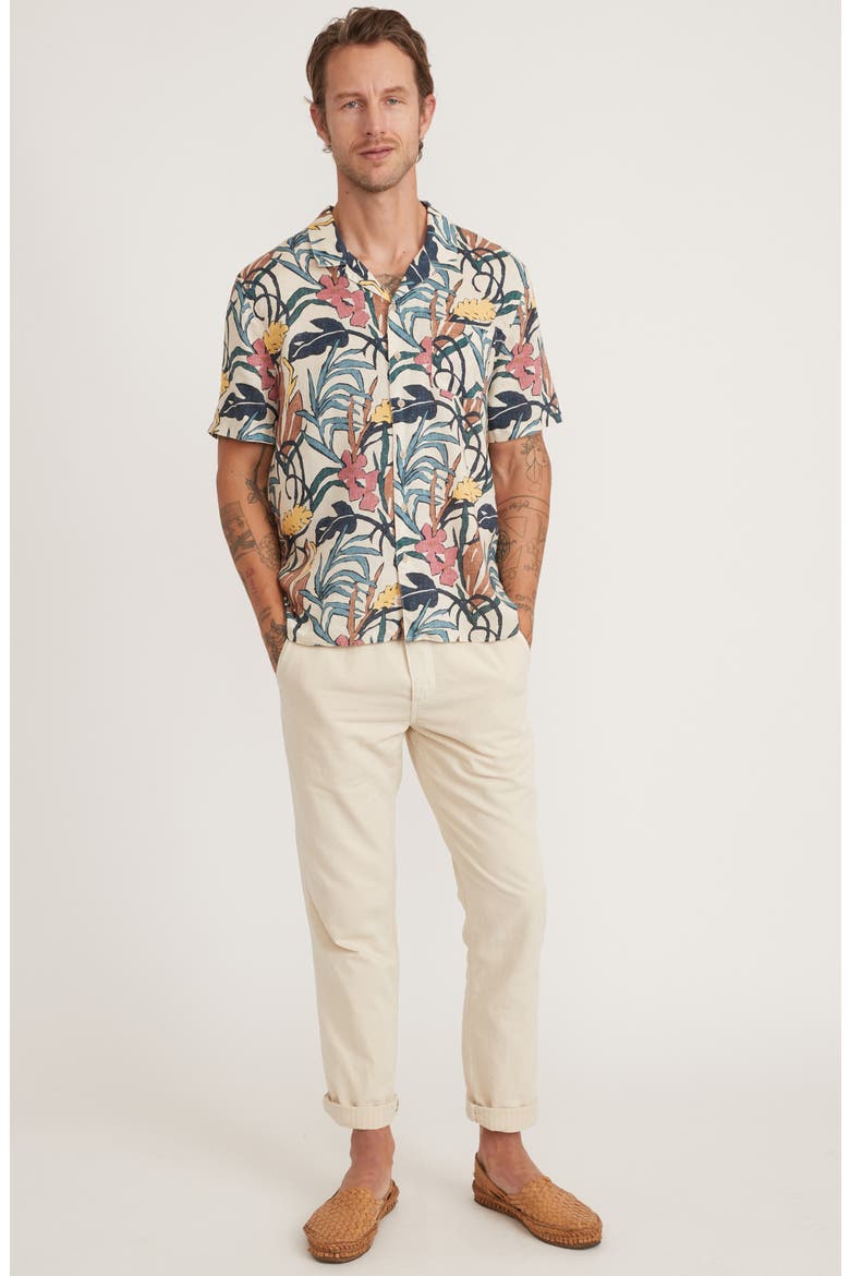 Floral Short Sleeve Camp Shirt, Alternate, color, NATURAL FLORAL