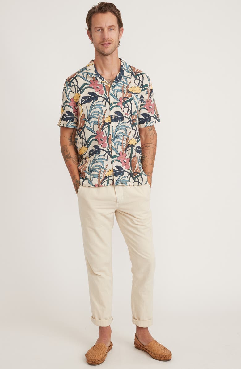 Marine Layer Floral Short Sleeve Camp Shirt, Alternate, color, 