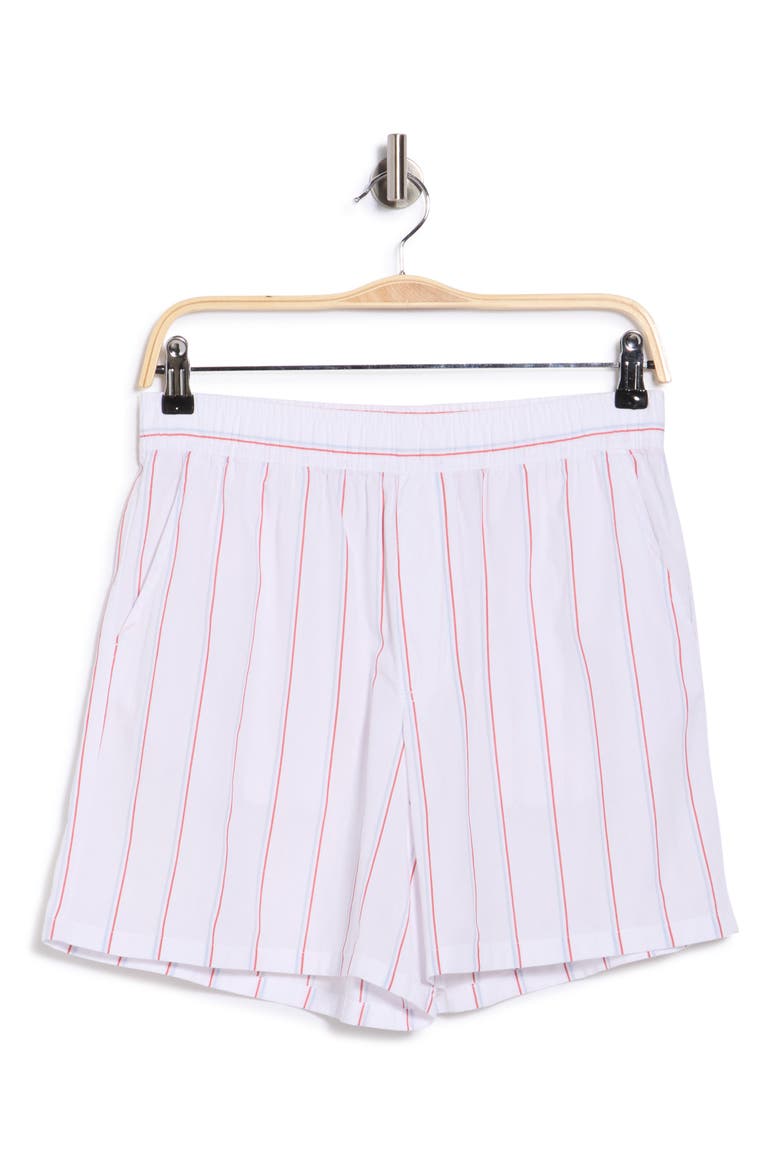 Stripe Cotton Poplin Boxer Shorts, Alternate, color, CRANBERRY/ SKYWAY