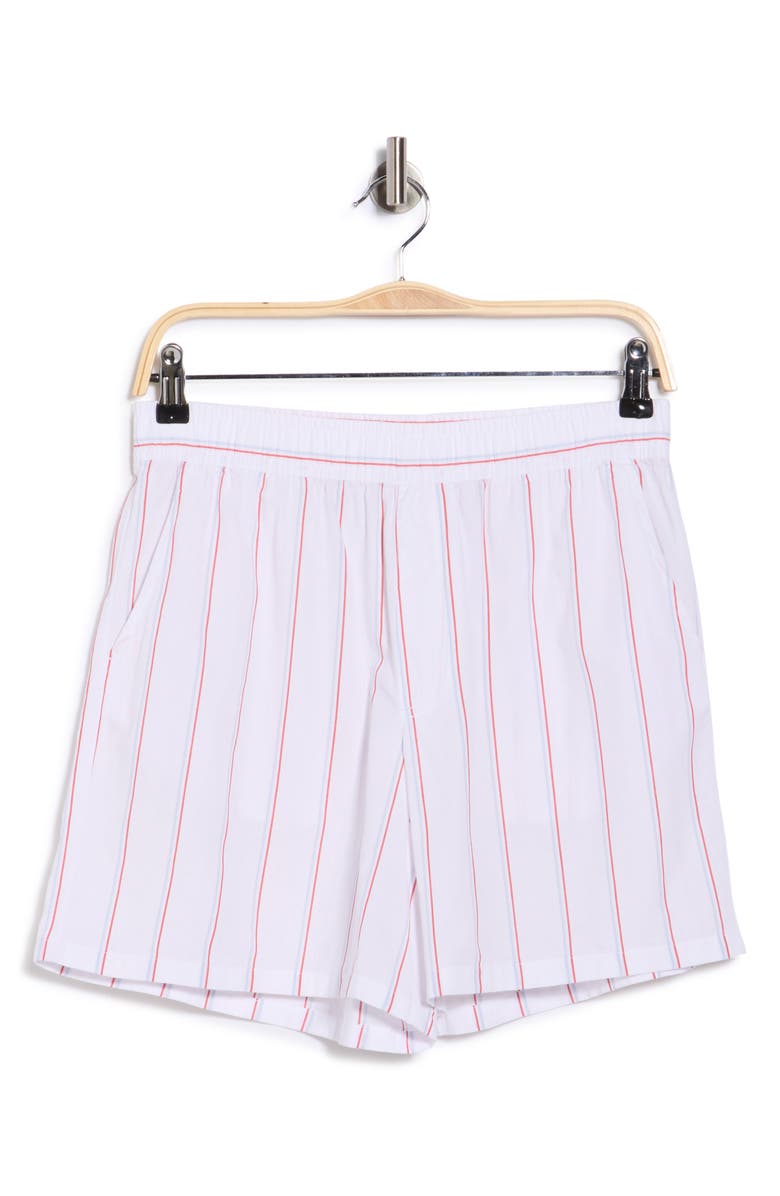 C & C California Stripe Cotton Poplin Boxer Shorts, Alternate, color, Cranberry/ Skyway
