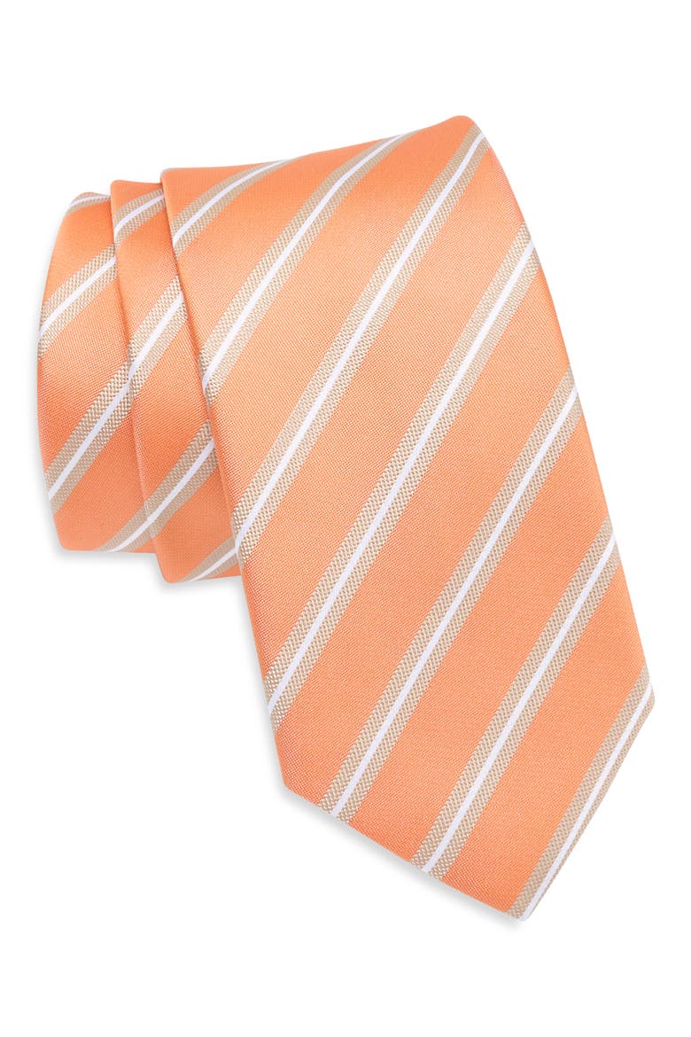 Cutler Stripe Tie, Main, color, ORANGE