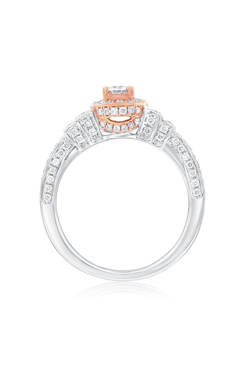 18K White & Rose Gold 0.25ct GIA-Certified Diamond & 0.54cttw Diamond Ring, Alternate, color, White/Rose Gold