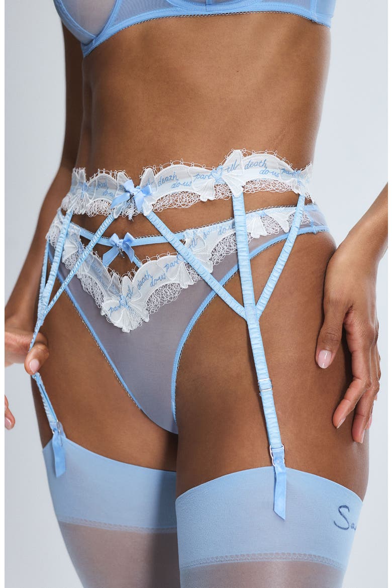 Take a Vow Garter Belt, Alternate, color, ENDLESS BLUE