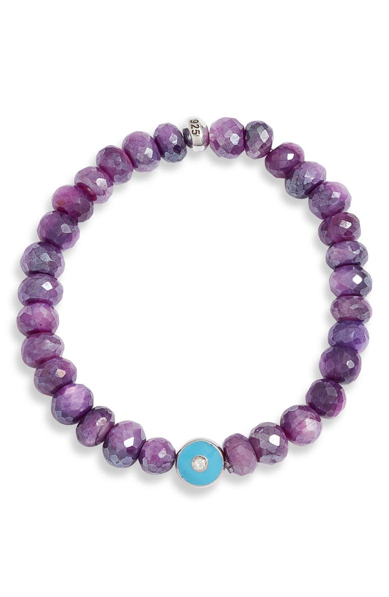 Anzie Soul Mystic Moonstone Stretch Bracelet, Main, color, Purple
