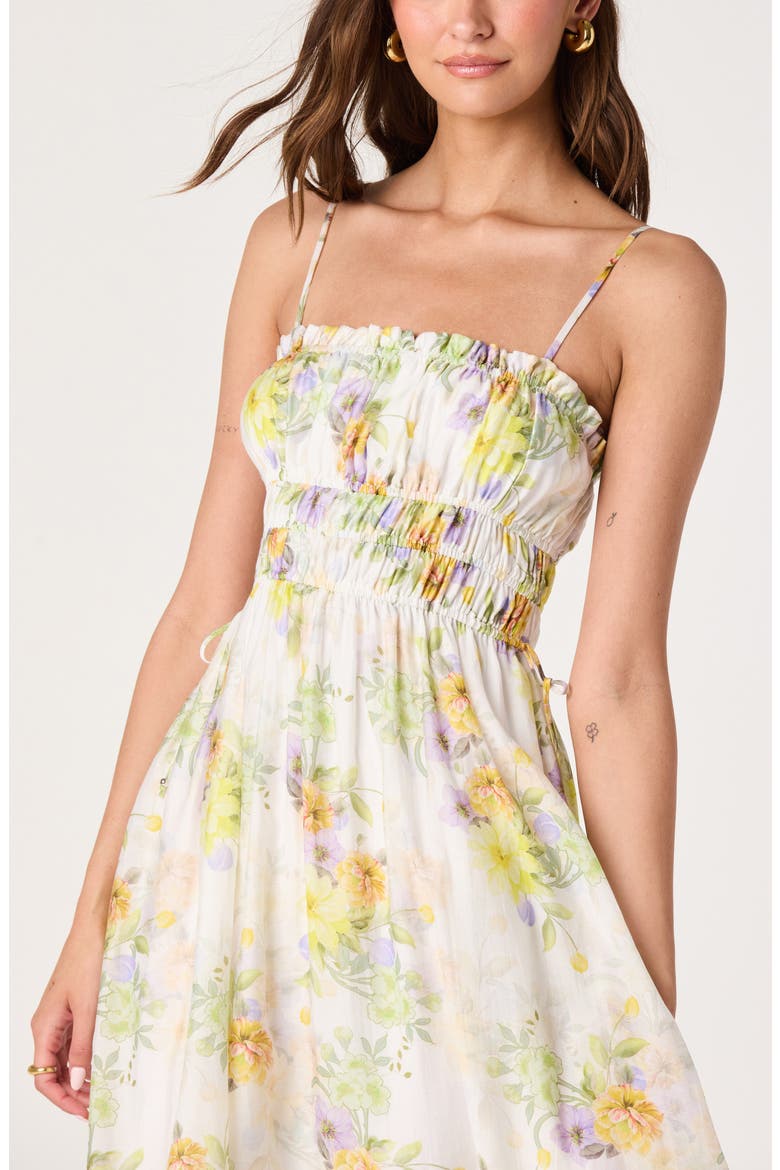 Maren Floral Print A-Line Dress, Alternate, color, WHITE MULTI FLORAL