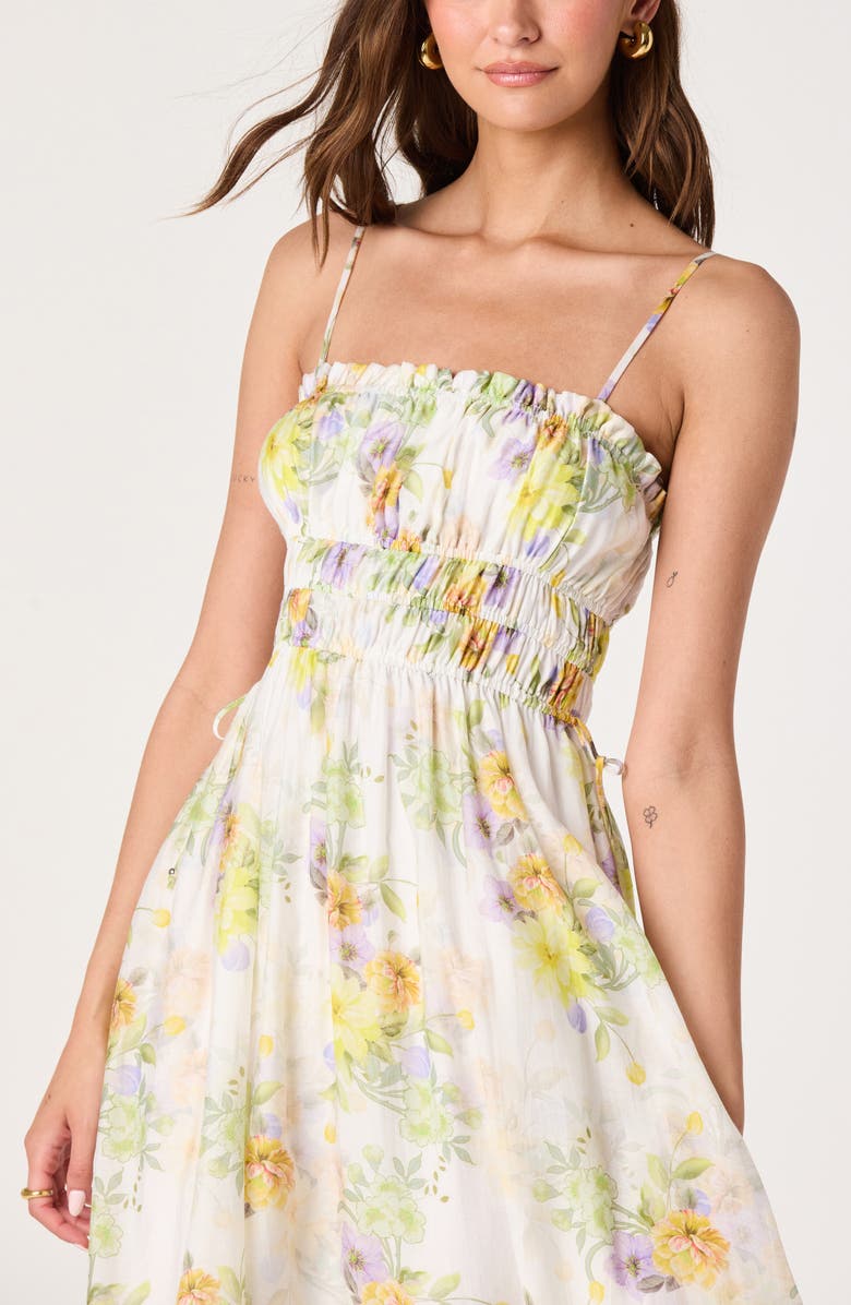 ASTR the Label Maren Floral Print A-Line Dress, Alternate, color, White Multi Floral