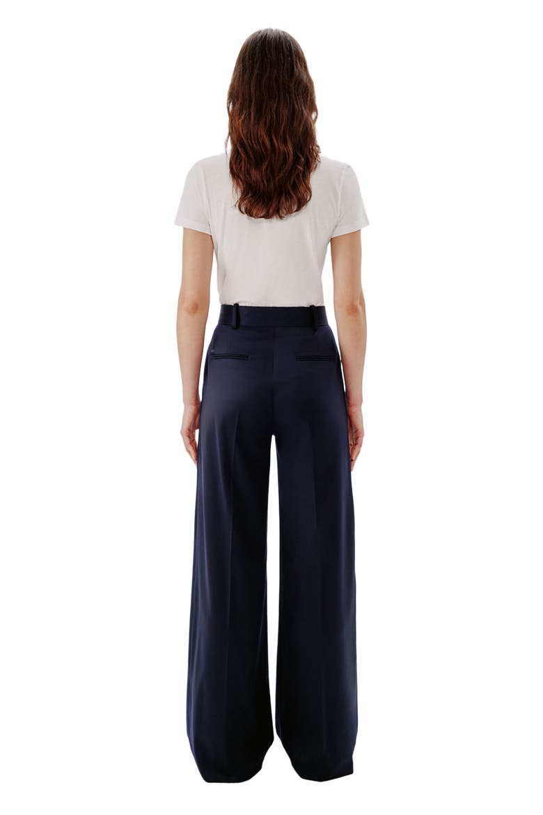 WIDE LEG SUIT PANT, Alternate, color, NAVY