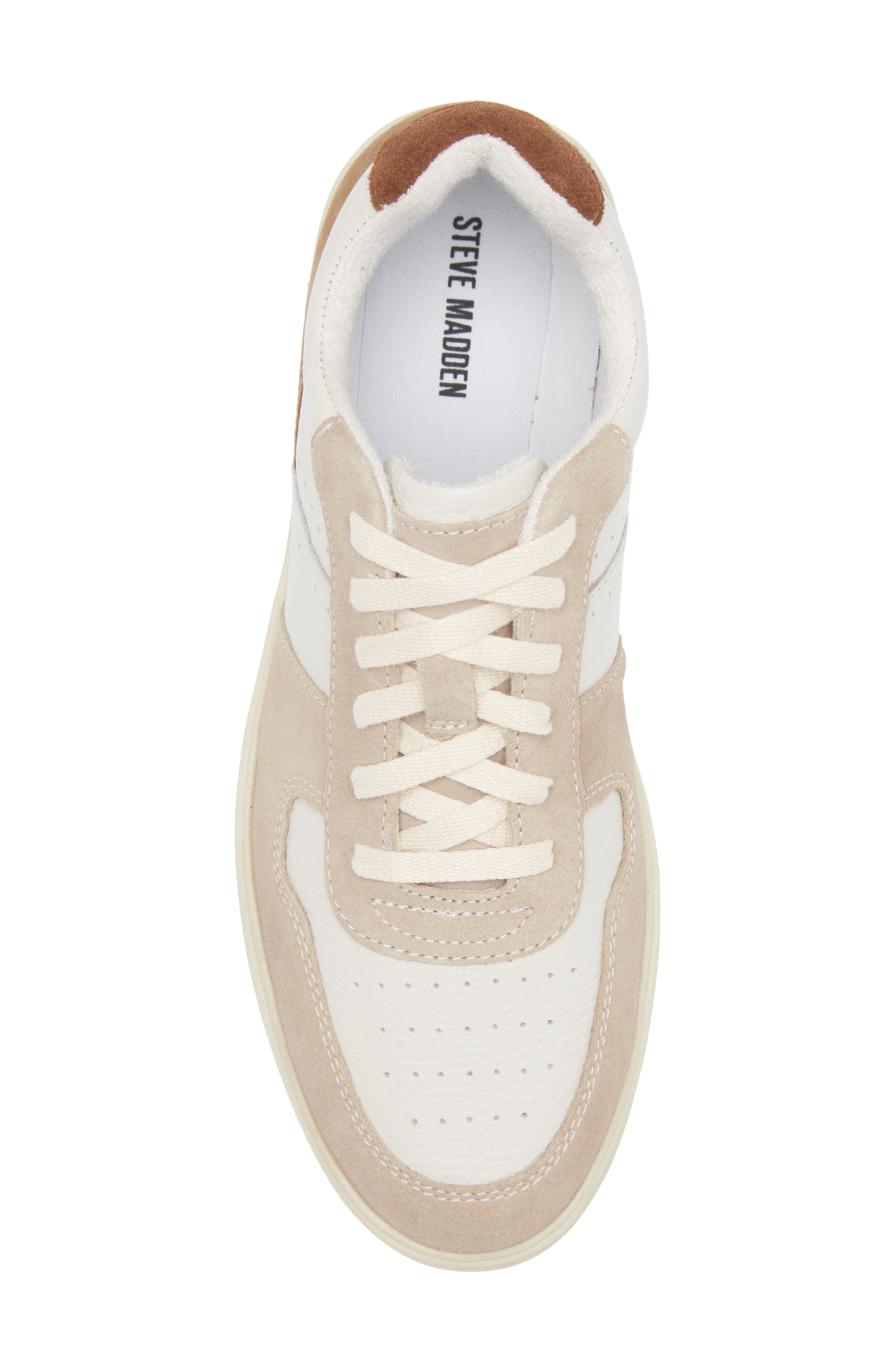 Steve Madden Herro Low Top Sneaker, Alternate, color, White/ Tan
