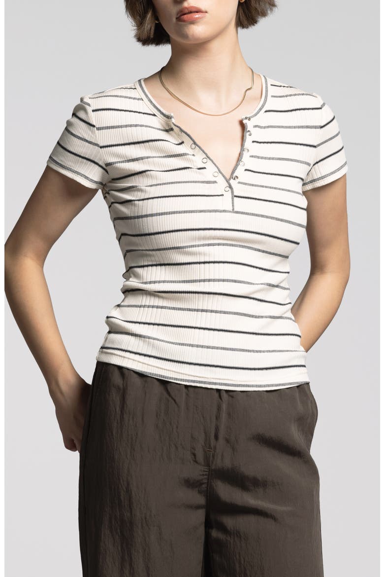 Isabella Stripe Rib Top, Main, color, IVORY STRIPE