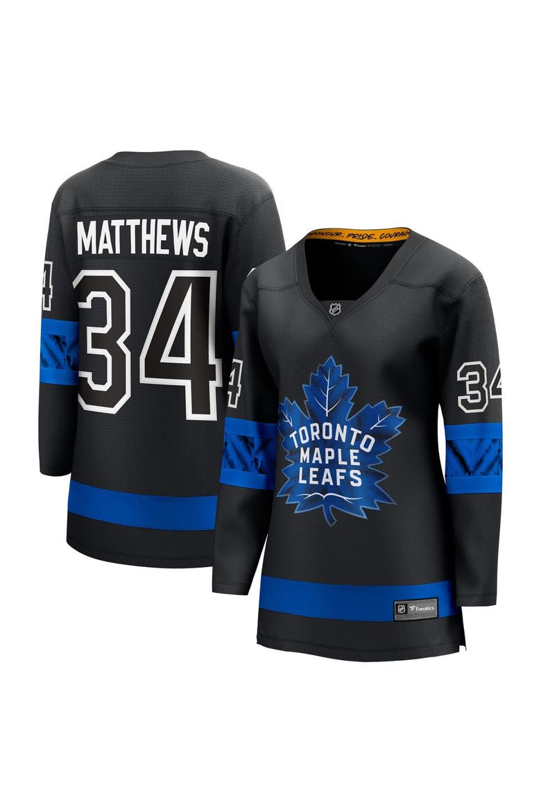 Women's Fanatics Auston Matthews Black Toronto Maple Leafs Alternate Premier Breakaway Reversible Player Jersey, Main, color, Black