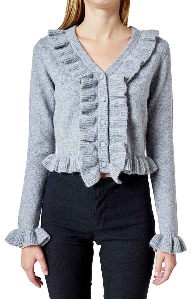 Endless Rose Ruffle Crop Cardigan, Alternate, color, 