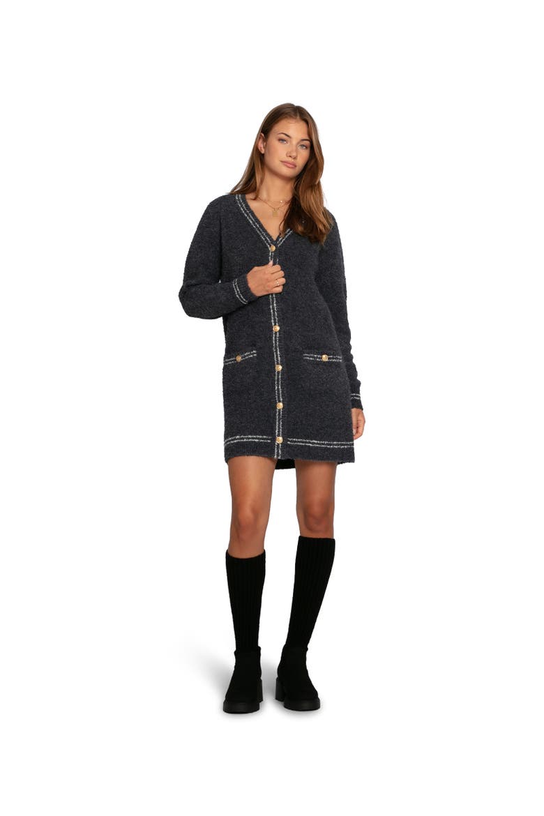 Cute In This Mini Cardigan Dress, Main, color, Charcoal