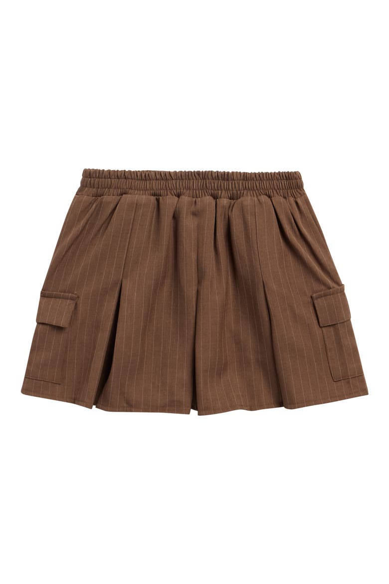 Kids' Pinstripe Cargo Miniskirt, Alternate, color, MOCHA
