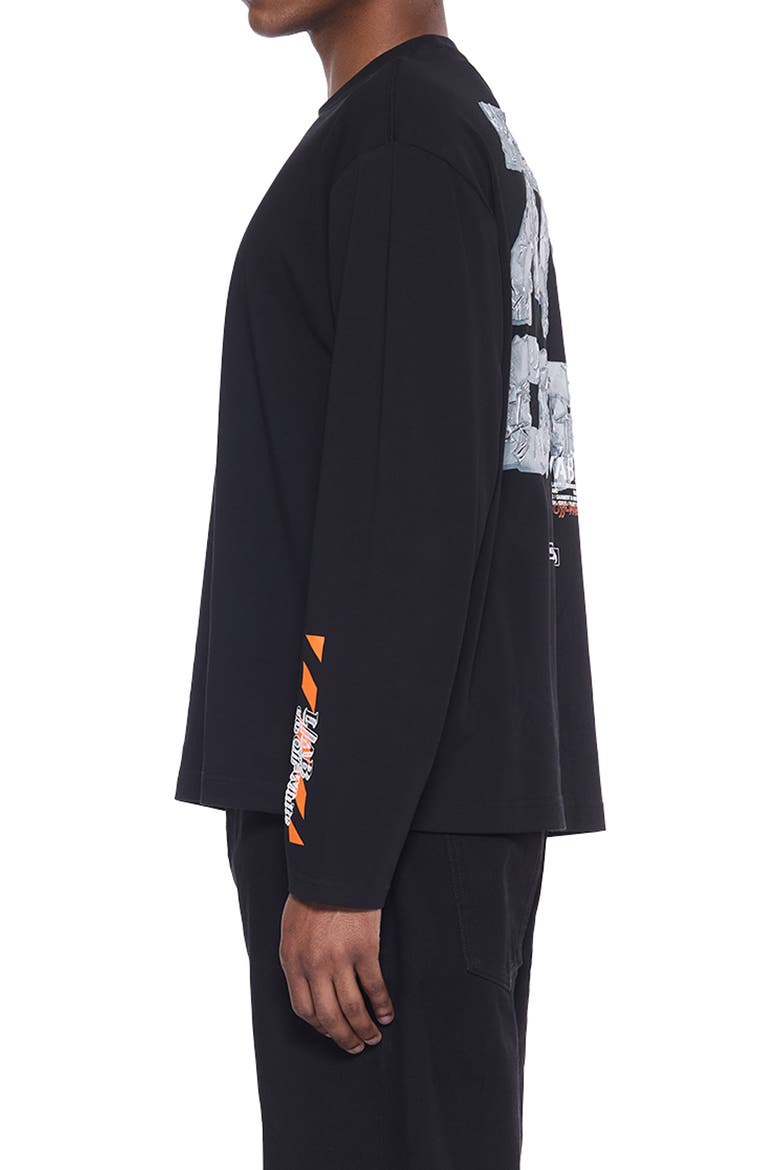Off Active Tape Appliqué Long Sleeve Graphic T-Shirt, Alternate, color, BLACK