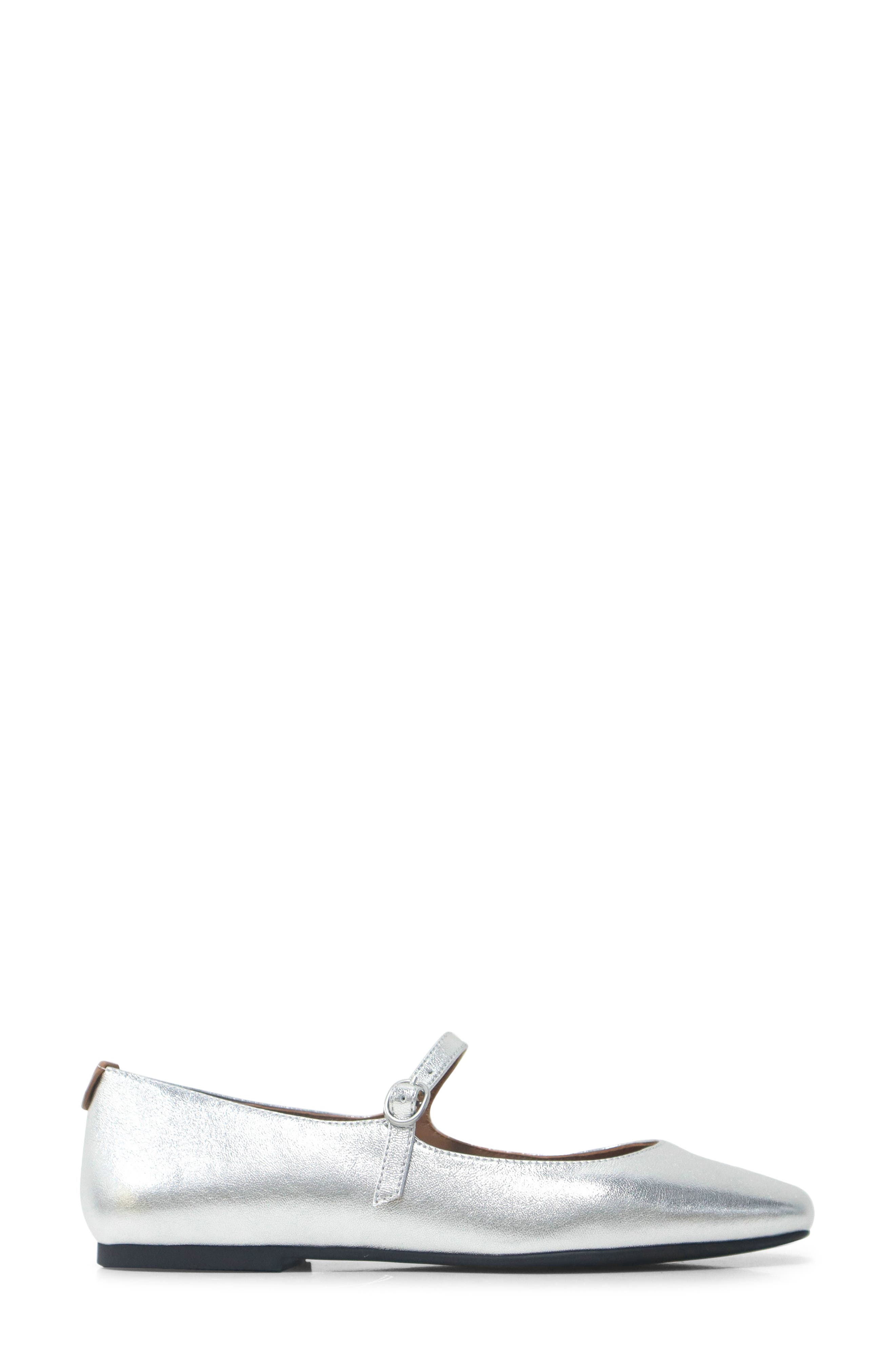 Gentle Souls Wynona Mary Jane Flat, Alternate, color, Silver Leather