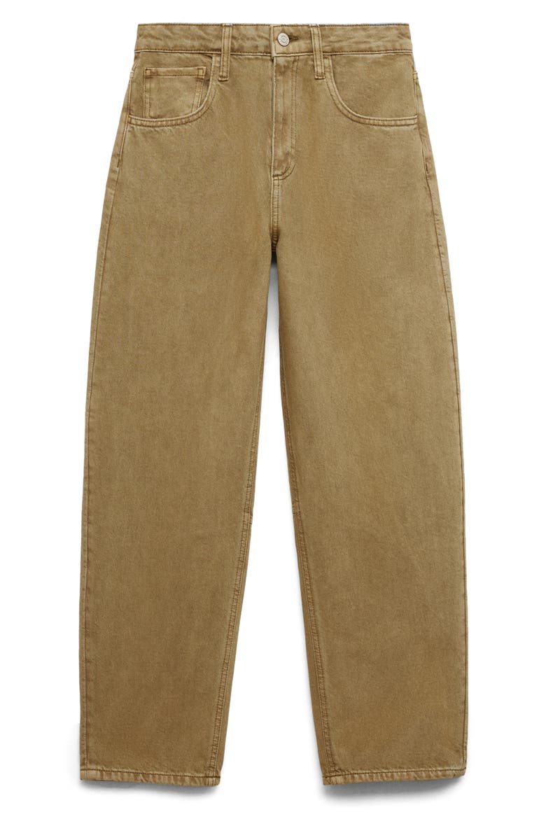 High Waist Slouchy Barrel Jeans, Alternate, color, KHAKI GREEN