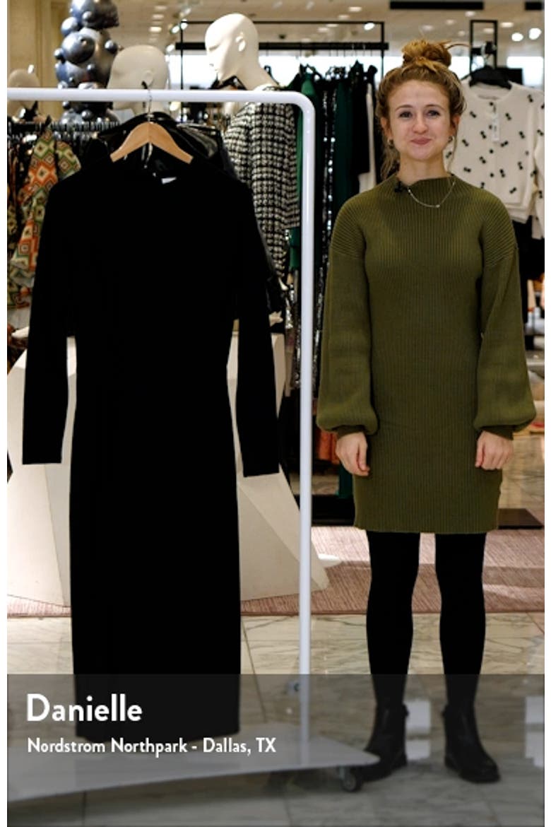 Side Twist Long Sleeve Knit Midi Dress video