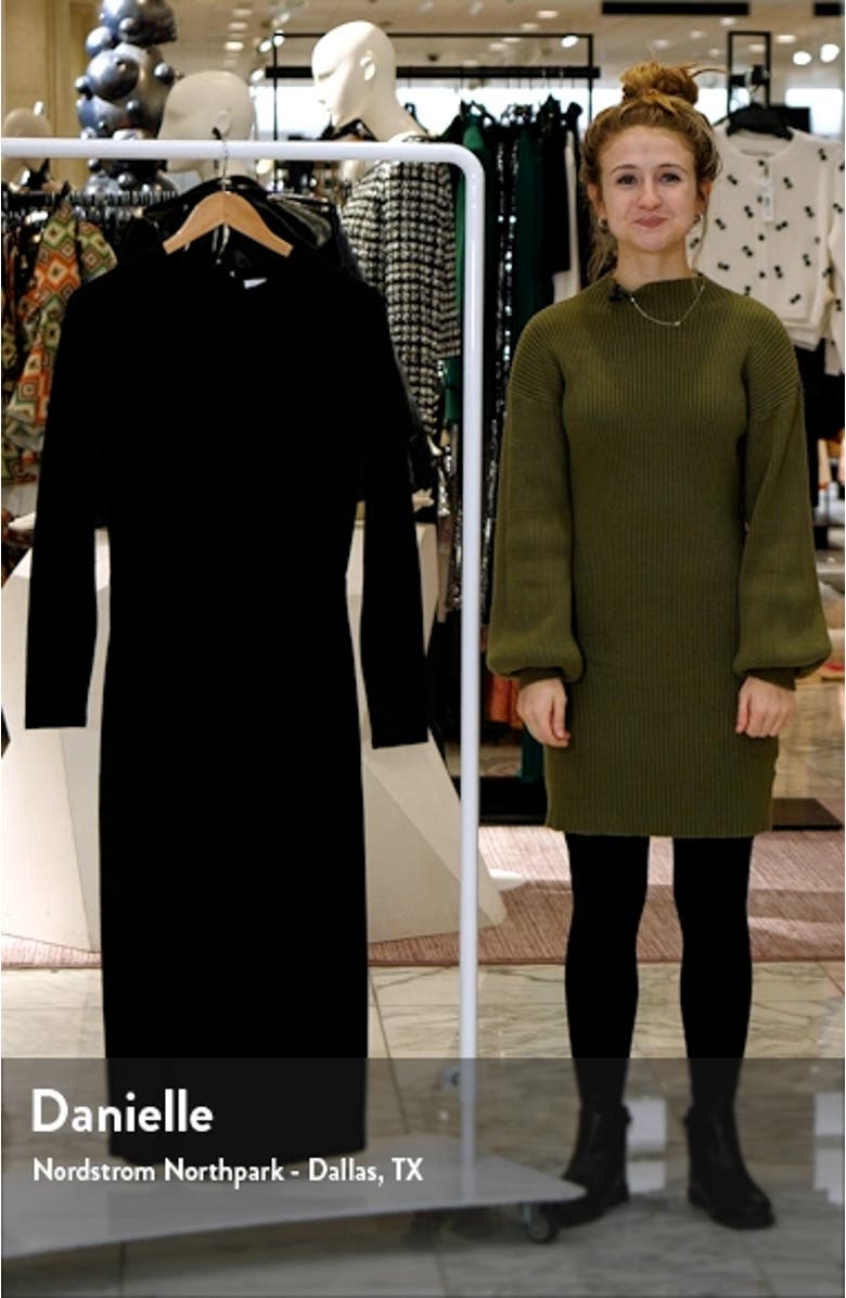 Side Twist Long Sleeve Knit Midi Dress, sales video thumbnail