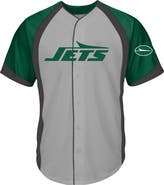 FANATICS Men's Fanatics  Gray New York Jets Big & Tall Button-Up Raglan Fashion Top