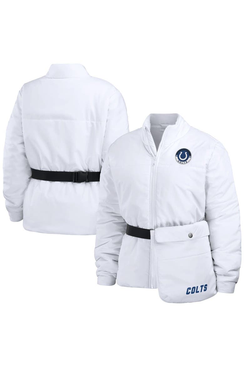 Women's WEAR by Erin Andrews  White Indianapolis Colts Packaway Full-Zip Puffer Jacket, Main, color, White