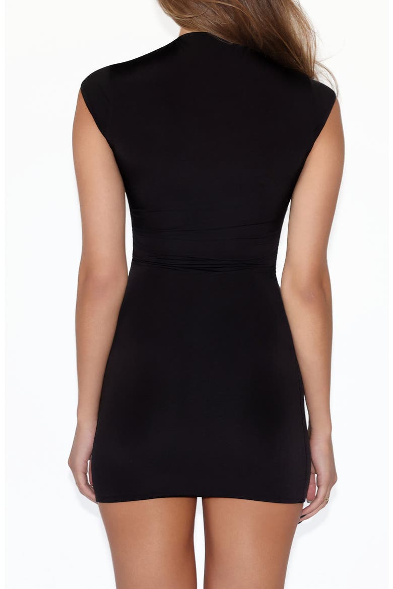 Mills Cutout Mock Neck Minidress, Alternate, color, BLACK